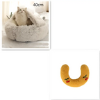 Pink Round Plush Warm Cat Bed Pet