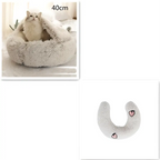Pink Round Plush Warm Cat Bed Pet