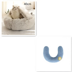 Pink Round Plush Warm Cat Bed Pet