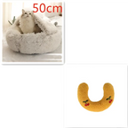Pink Round Plush Warm Cat Bed Pet