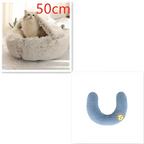 Pink Round Plush Warm Cat Bed Pet