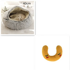 Pink Round Plush Warm Cat Bed Pet