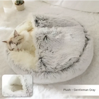 Pink Round Plush Warm Cat Bed Pet