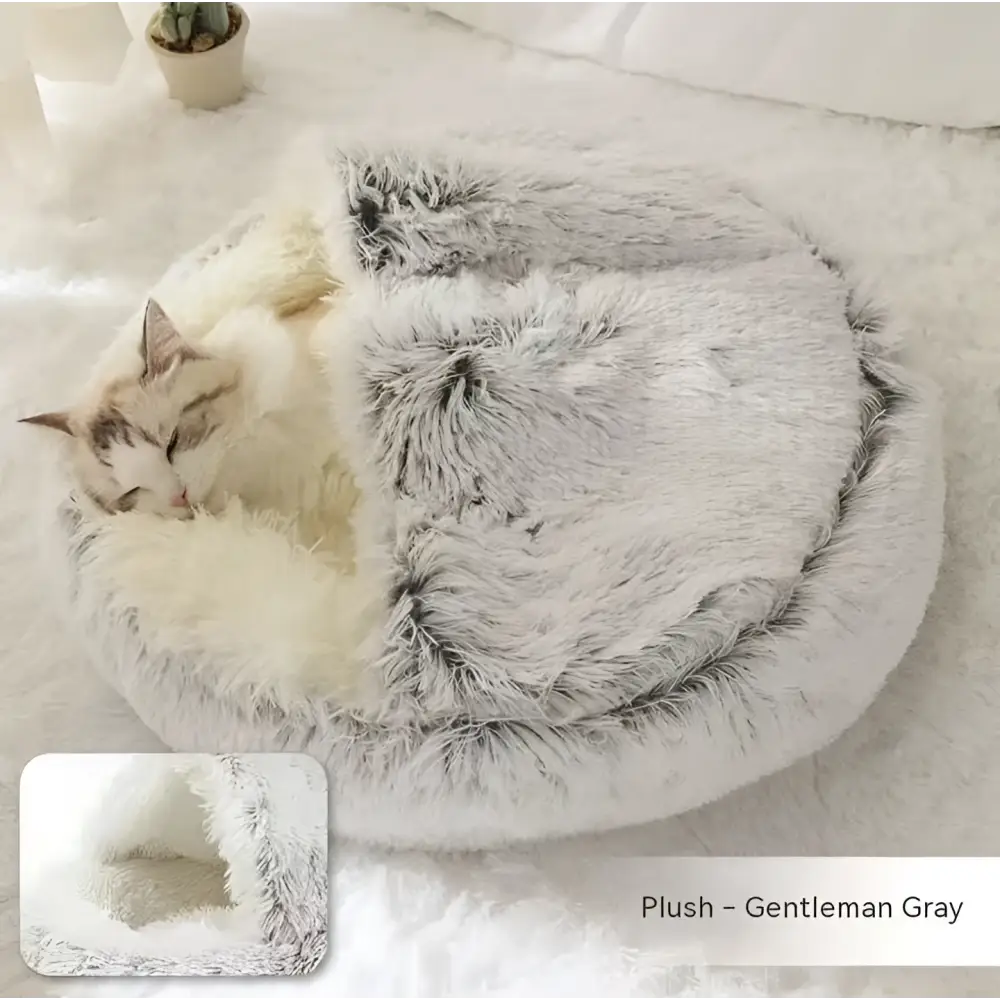 Pink Round Plush Warm Cat Bed Pet