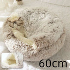 Pink Round Plush Warm Cat Bed Pet