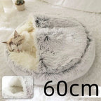 Pink Round Plush Warm Cat Bed Pet