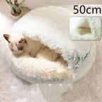 Pink Round Plush Warm Cat Bed Pet