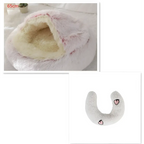 Pink Round Plush Warm Cat Bed Pet
