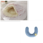 Pink Round Plush Warm Cat Bed Pet