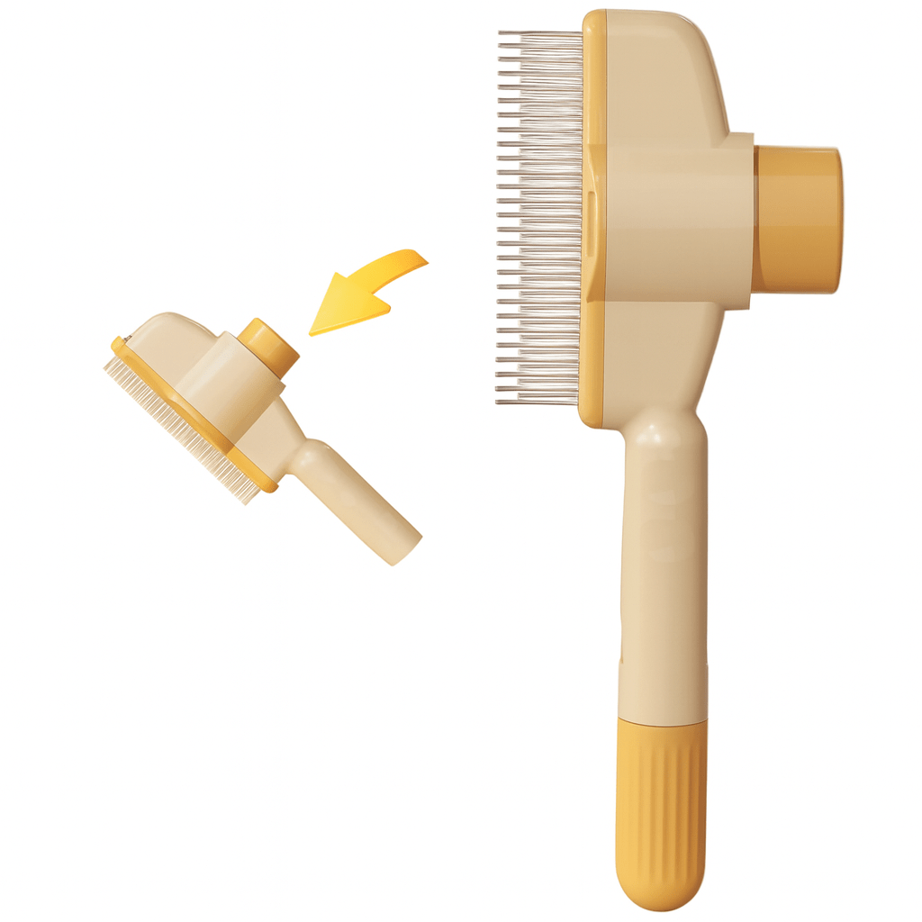Self-Cleaning Pet Comb | Stainless Steel Grooming Brush for Dogs and Cats