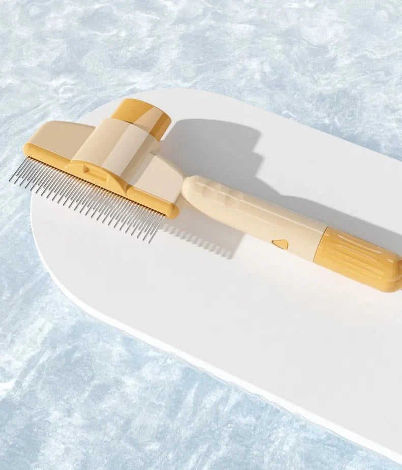 Self-Cleaning Pet Comb | Stainless Steel Grooming Brush for Dogs and Cats