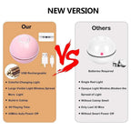 Smart Interactive Cat Toy Colorful LED Self Rotating Ball Bell and Feather Toys USB Rechargeable Cat Kitten Ball Toy Cat Exercise Ball with Feather Bell and Catnip