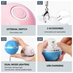 Smart Interactive Cat Toy Colorful LED Self Rotating Ball Bell and Feather Toys USB Rechargeable Cat Kitten Ball Toy Cat Exercise Ball with Feather Bell and Catnip