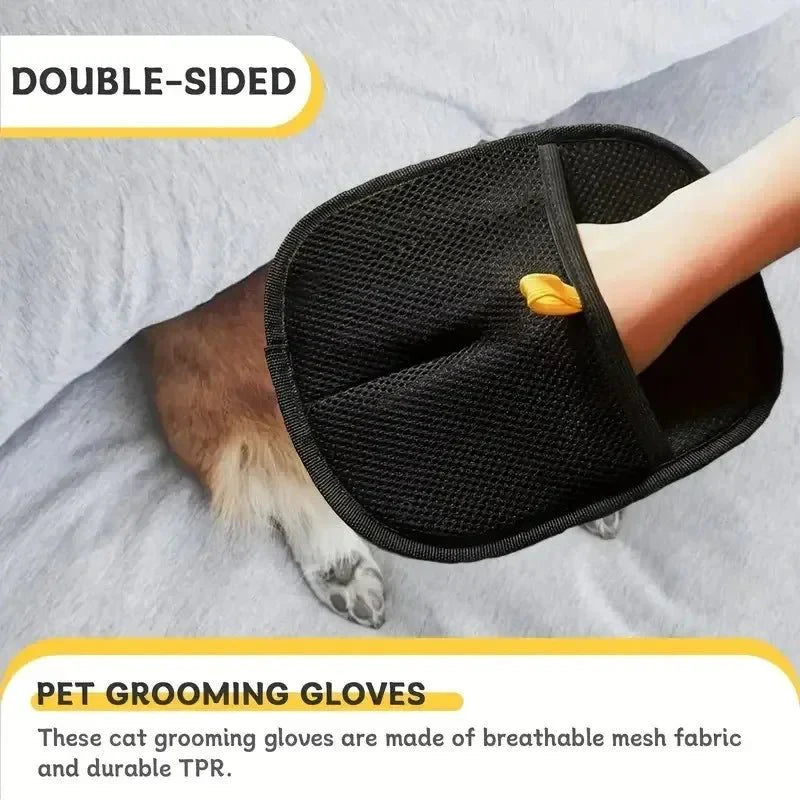 Static Pet Hair Removal Gloves | Grooming Mitt for Cats and Dogs