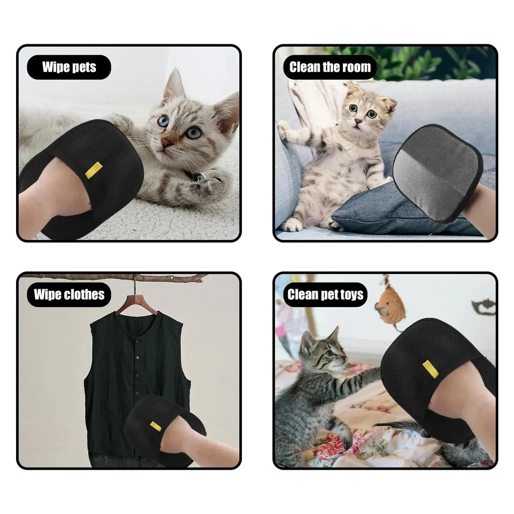 Static Pet Hair Removal Gloves | Grooming Mitt for Cats and Dogs