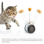 Swing Toys for Cats Kitten Interactive Balance Car Cat Chasing Toy With Catnip Funny Pet Products Indoor Cats Chaser Toys with Feather Catnip Ball Balanced Exercise Wheel Toy for Cats Chasing Hunting Playing