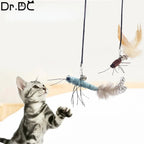 Dragonfly Feather Cat Toy Wand | Interactive Teaser with Optional Stick