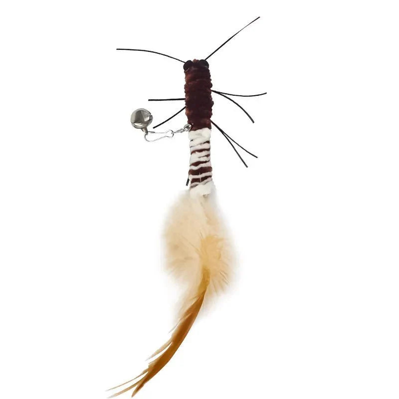 Dragonfly Feather Cat Toy Wand | Interactive Teaser with Optional Stick