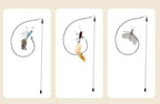 Dragonfly Feather Cat Toy Wand | Interactive Teaser with Optional Stick