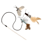 Dragonfly Feather Cat Toy Wand | Interactive Teaser with Optional Stick