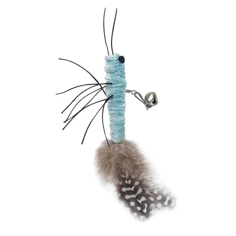 Dragonfly Feather Cat Toy Wand | Interactive Teaser with Optional Stick