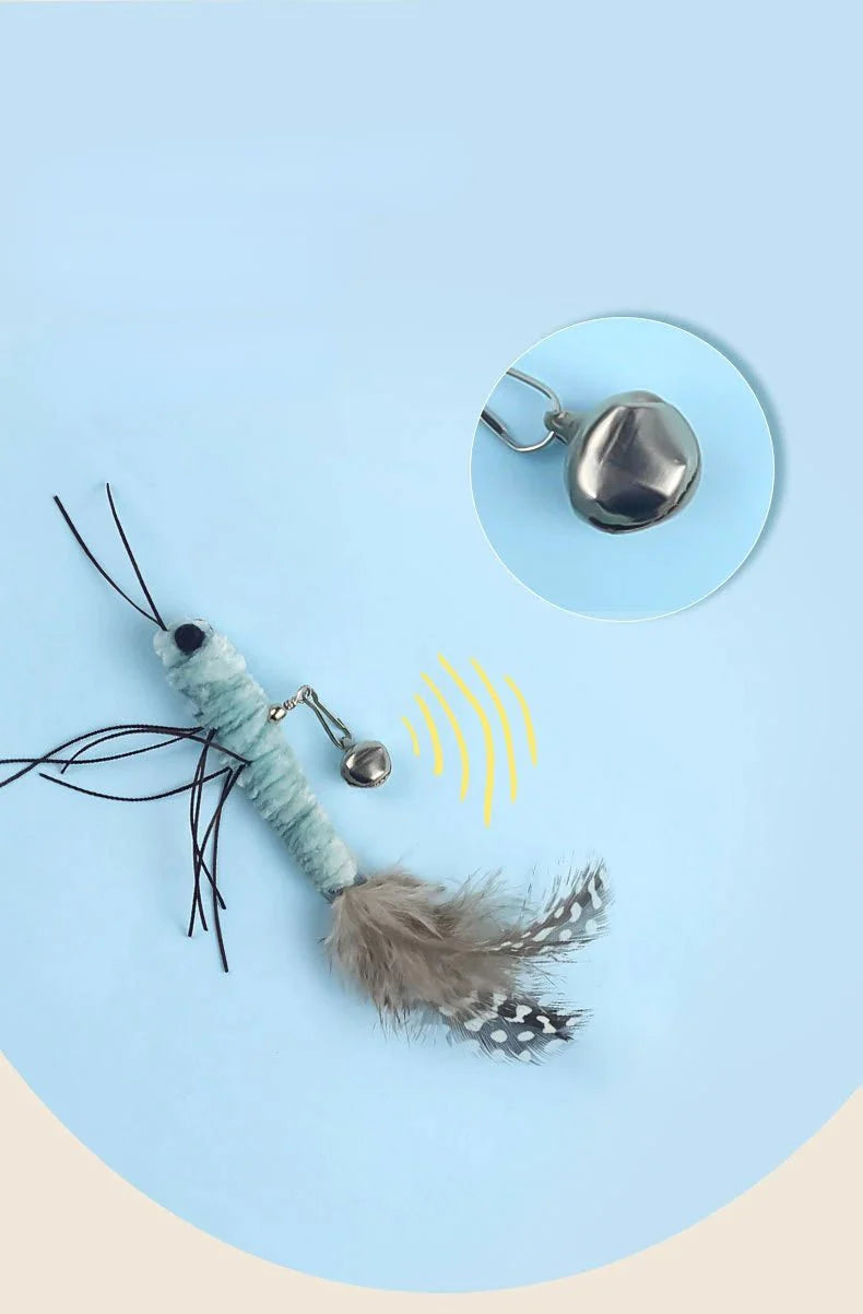 Dragonfly Feather Cat Toy Wand | Interactive Teaser with Optional Stick