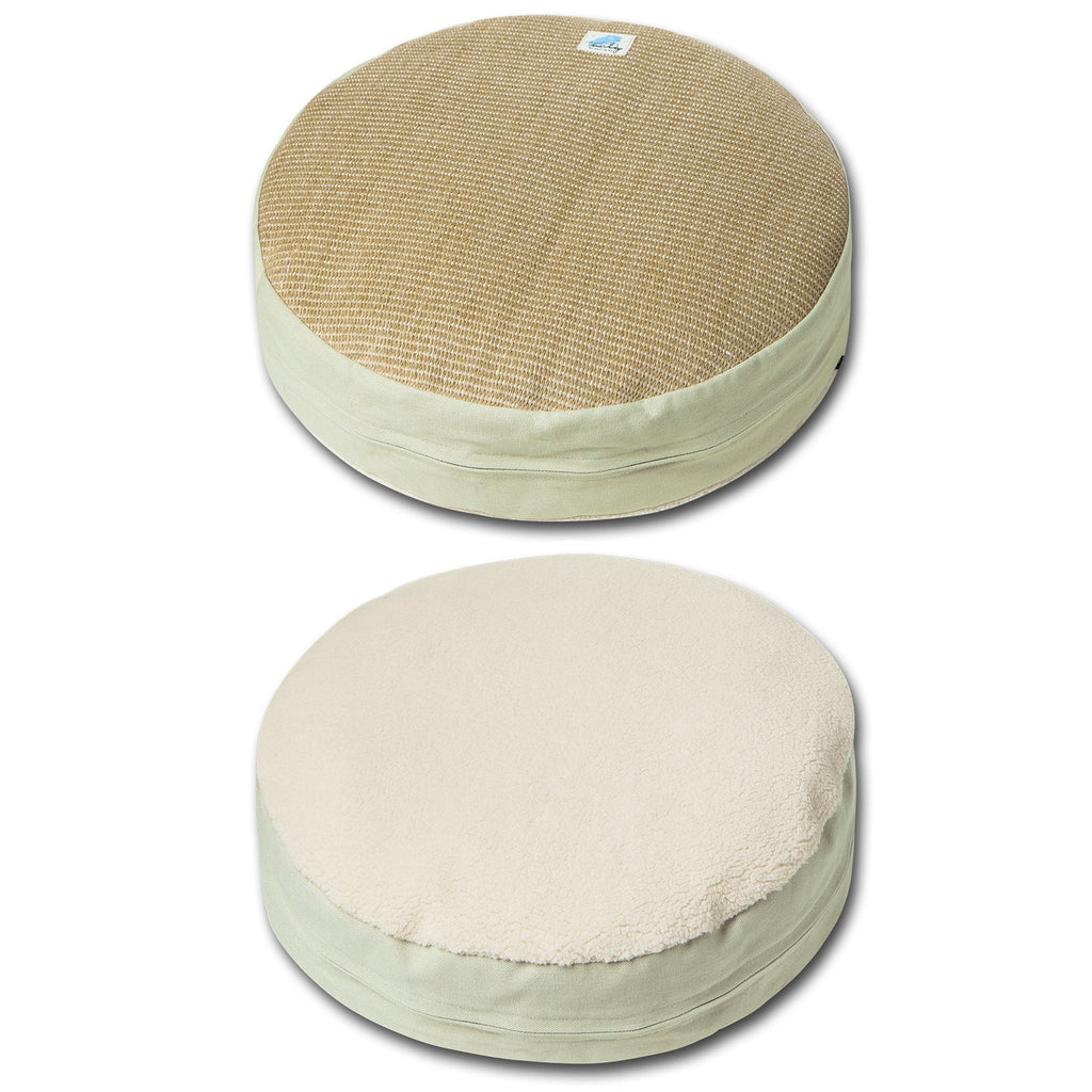 Touchcat 'Claw-ver Nest' Rounded Scratching Cat Bed w/ Teaser Toy