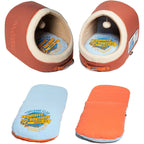 Touchdog ® 'Active-Play' Vintage Emblem Panoramic Cat Bed w/ Teaser Toy