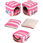 Touchdog ® 'Polo-Striped' 2-in-1 Convertible and Collapsible Dog and Cat Bed
