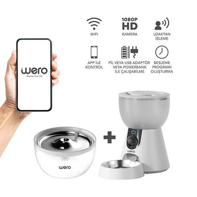 Wero 2-in-1 Smart Pet Feeder & Waterer with HD Camera 4L