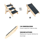 Wood Pet Stairs Foldable 3 Level Dog Ramp 110lb Capacity