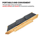 Wood Pet Stairs Foldable 3 Level Dog Ramp 110lb Capacity