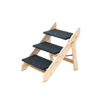 Wood Pet Stairs Foldable 3 Level Dog Ramp 110lb Capacity